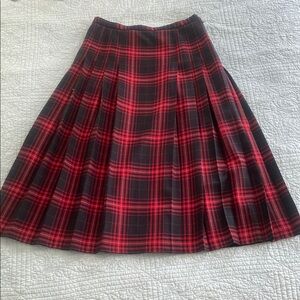 Vintage Pendleton Plaid, Pleated Skirt - Wool